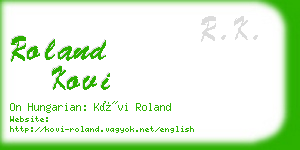 roland kovi business card